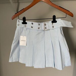 New! Forever 21 Blue Checkered Women's Skirt